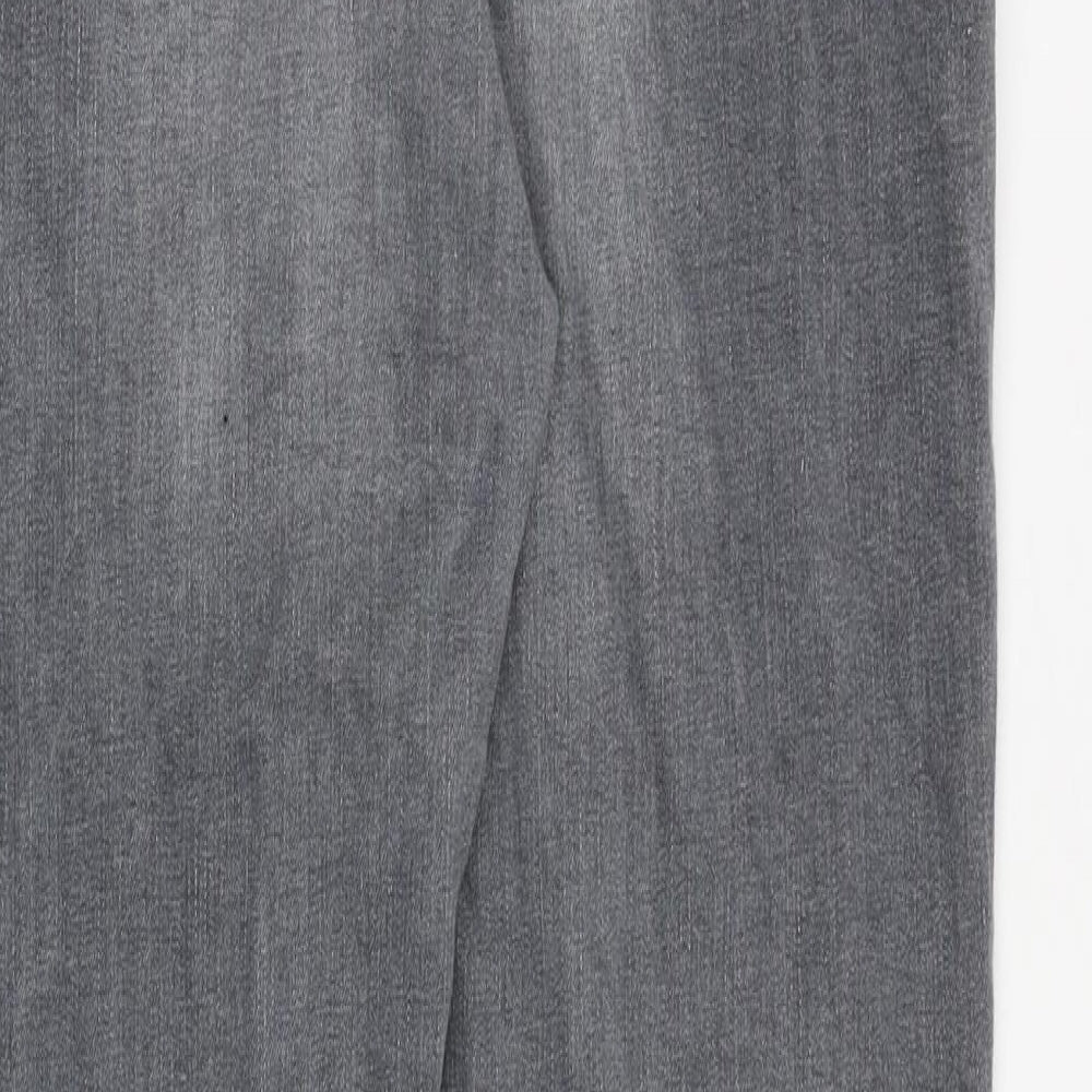 River Island Womens Grey Cotton Skinny Jeans Size 16 Regular Zip