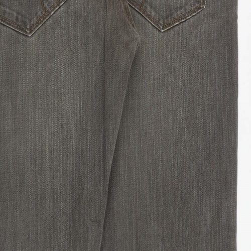 Debenhams Mens Grey Cotton Straight Jeans Size 38 in Regular Button