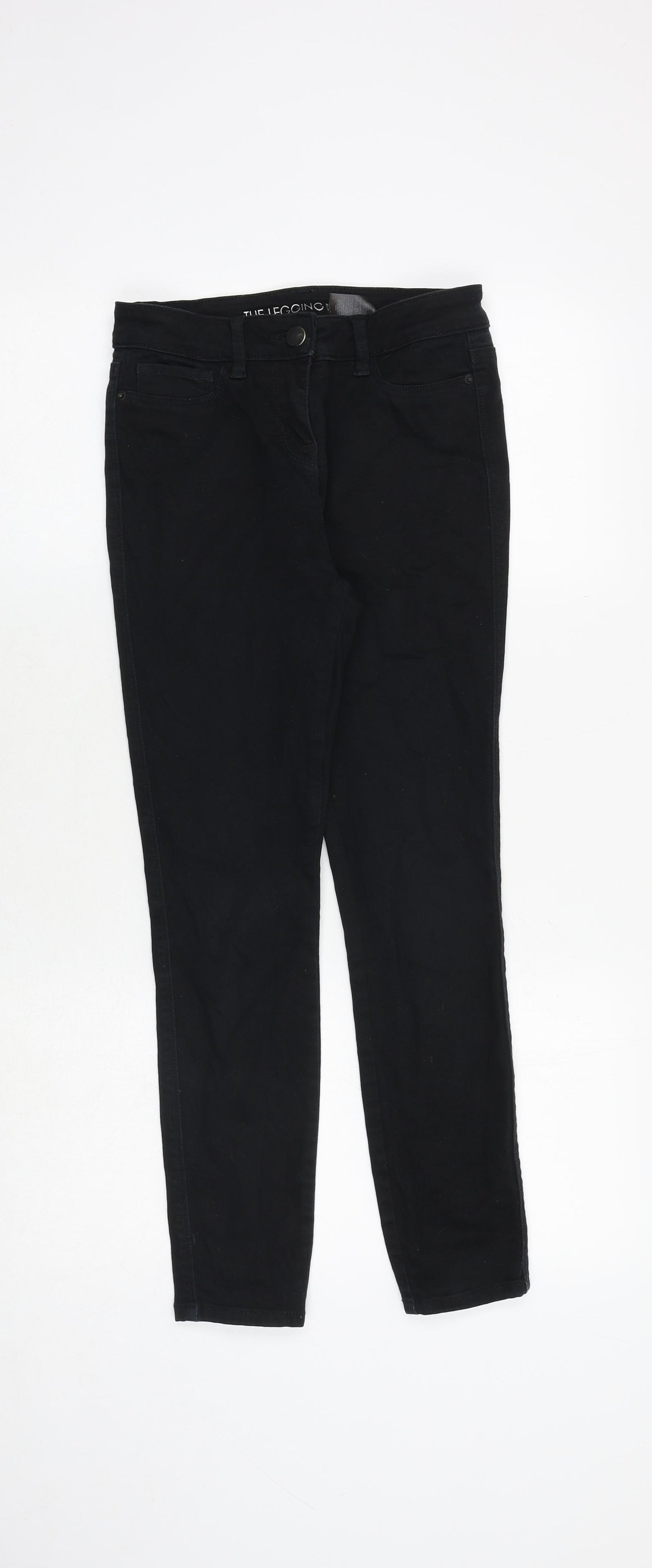 NEXT Womens Black Cotton Skinny Jeans Size 8 Regular Zip
