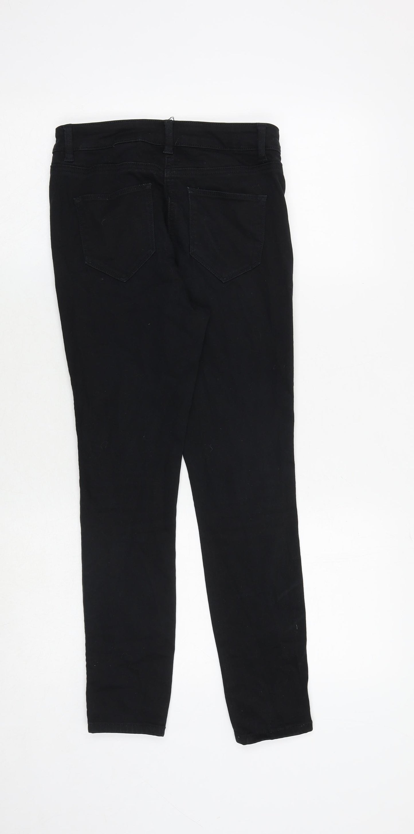 NEXT Womens Black Cotton Skinny Jeans Size 8 Regular Zip