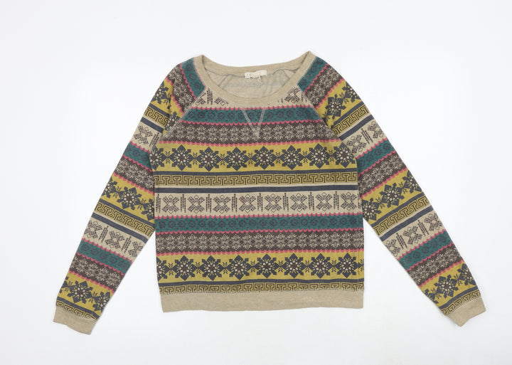 XXI Womens Multicoloured Geometric Polyester Pullover Sweatshirt Size S Pullover