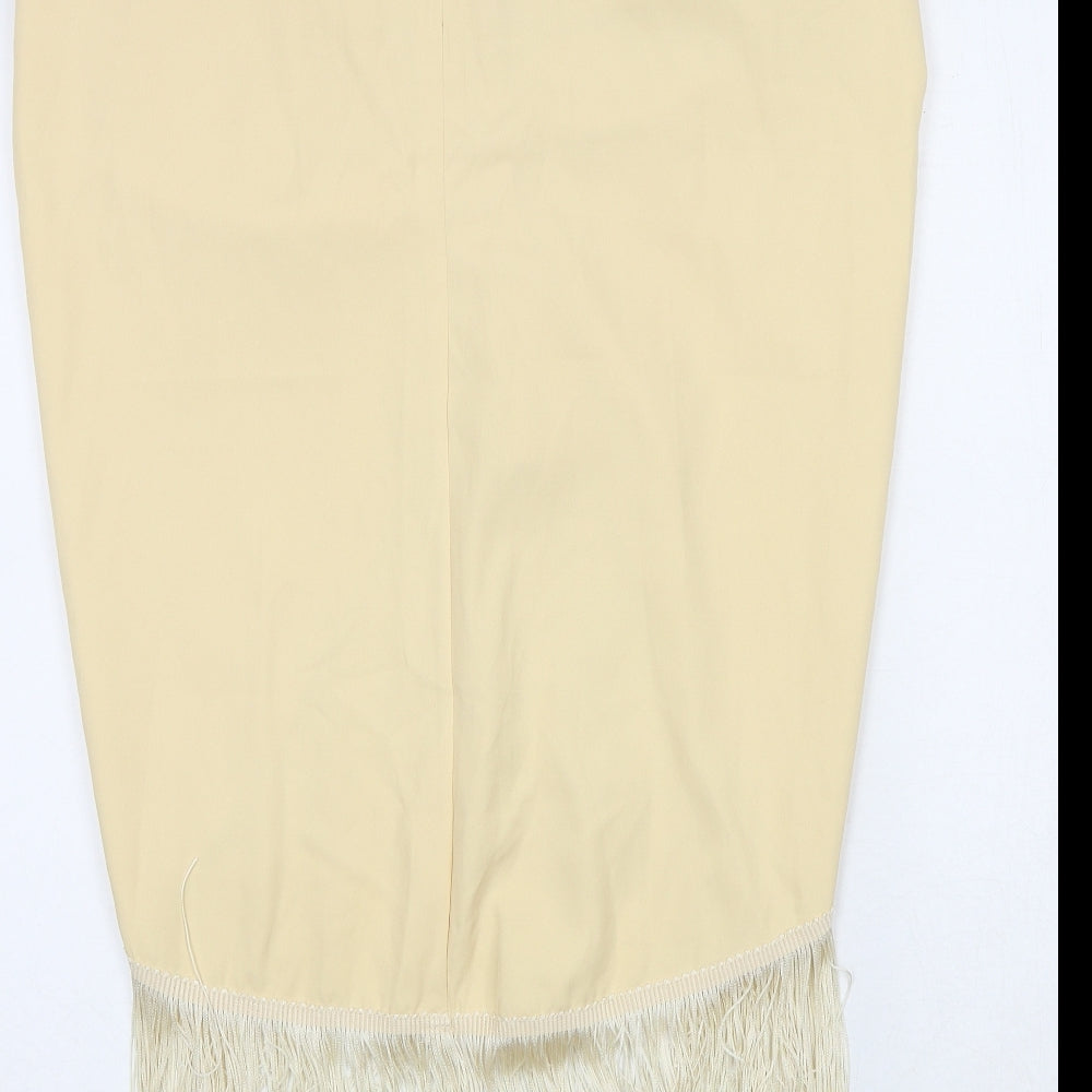 PRETTYLITTLETHING Womens Ivory Polyester A-Line Skirt Size 34 in Zip