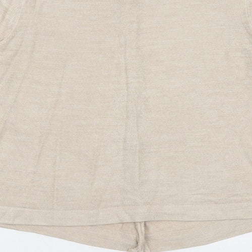 Marks and Spencer Womens Brown Round Neck Acrylic Cardigan Jumper Size 12