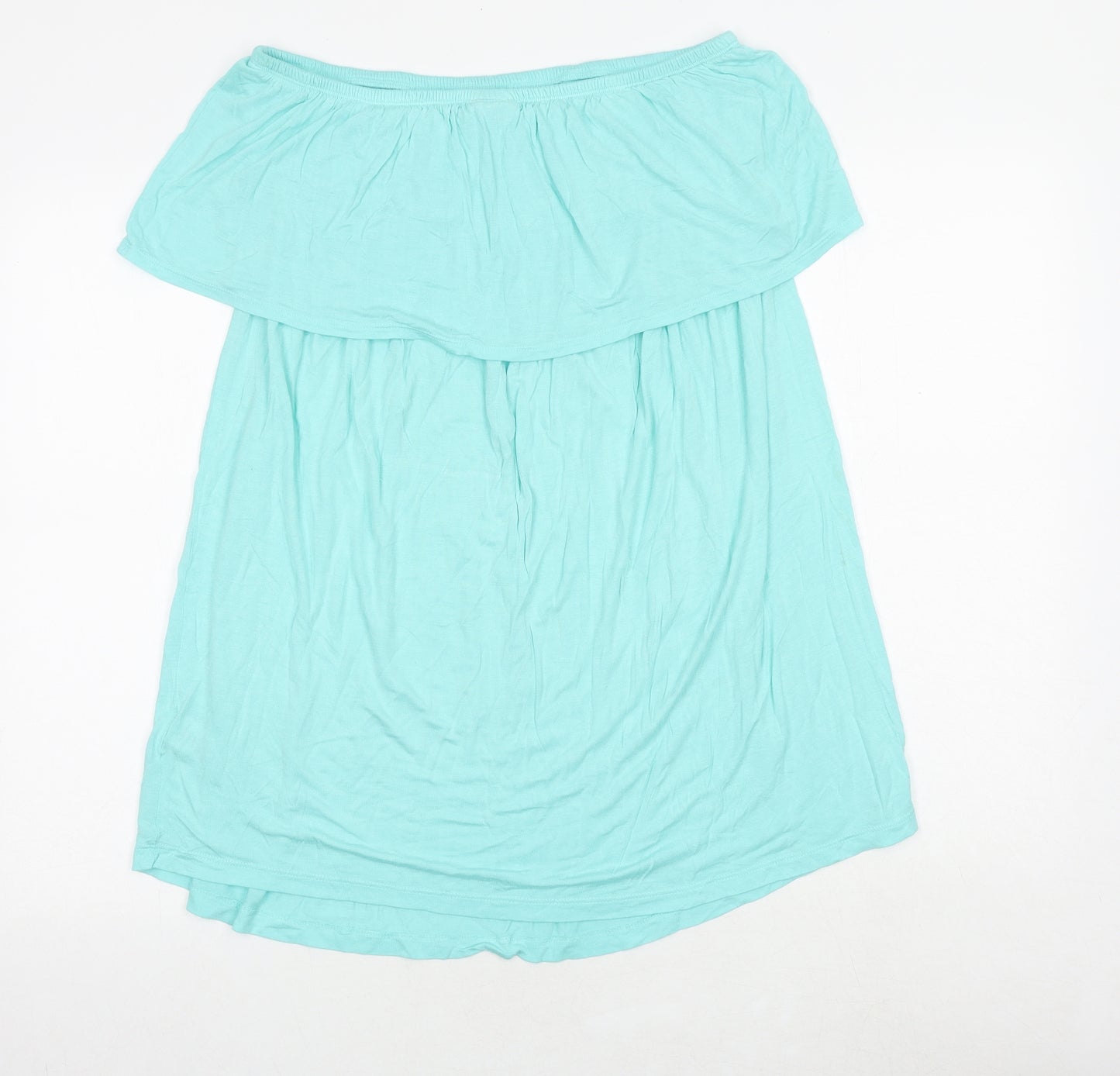 Be You Womens Blue Viscose Basic T-Shirt Size 16 Boat Neck - Size 16-18