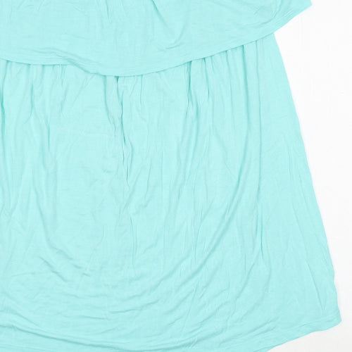 Be You Womens Blue Viscose Basic T-Shirt Size 16 Boat Neck - Size 16-18