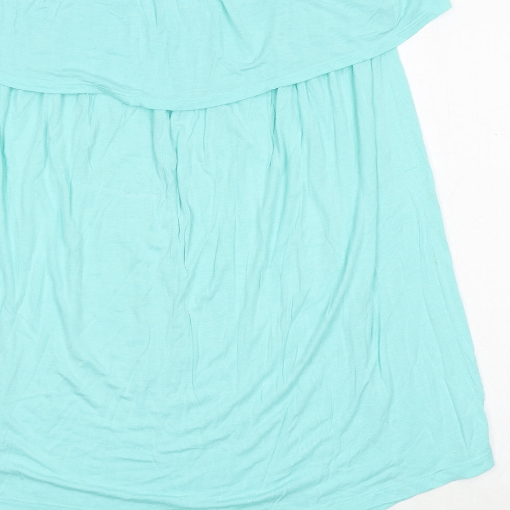 Be You Womens Blue Viscose Basic T-Shirt Size 16 Boat Neck - Size 16-18