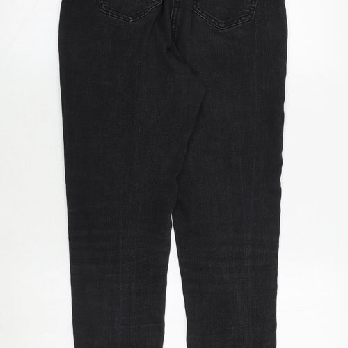 G21 Womens Black Herringbone Cotton Skinny Jeans Size 12 Regular Zip