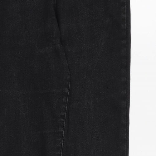 G21 Womens Black Herringbone Cotton Skinny Jeans Size 12 Regular Zip