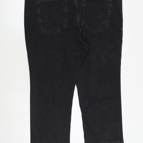 Marks and Spencer Womens Black Cotton Straight Jeans Size 20 Regular Zip
