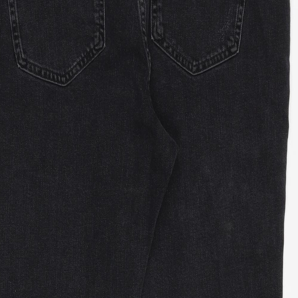 Marks and Spencer Womens Black Cotton Straight Jeans Size 20 Regular Zip