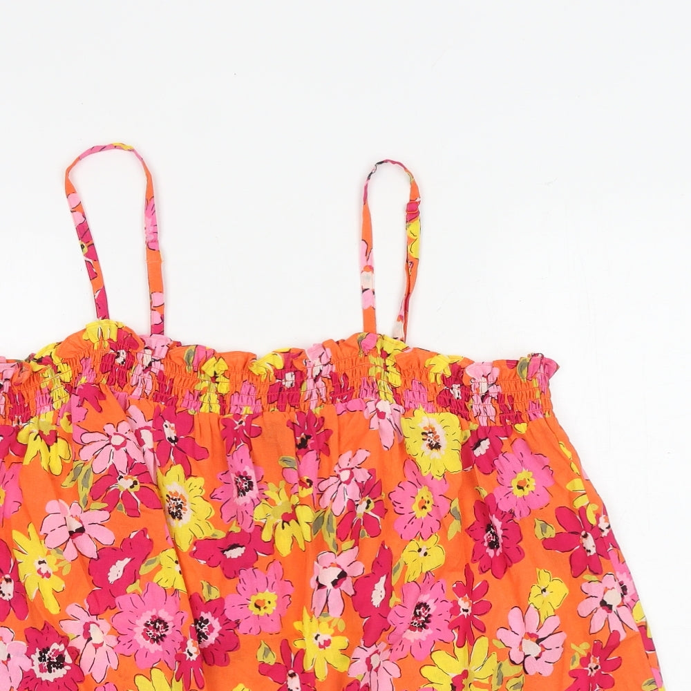 Marks and Spencer Womens Multicoloured Floral 100% Cotton Camisole Tank Size 20 Square Neck