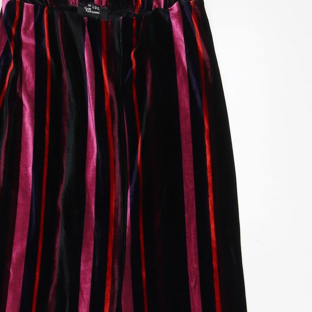 New Look Girls Multicoloured Striped Polyester Jogger Trousers Size 13 Years Regular