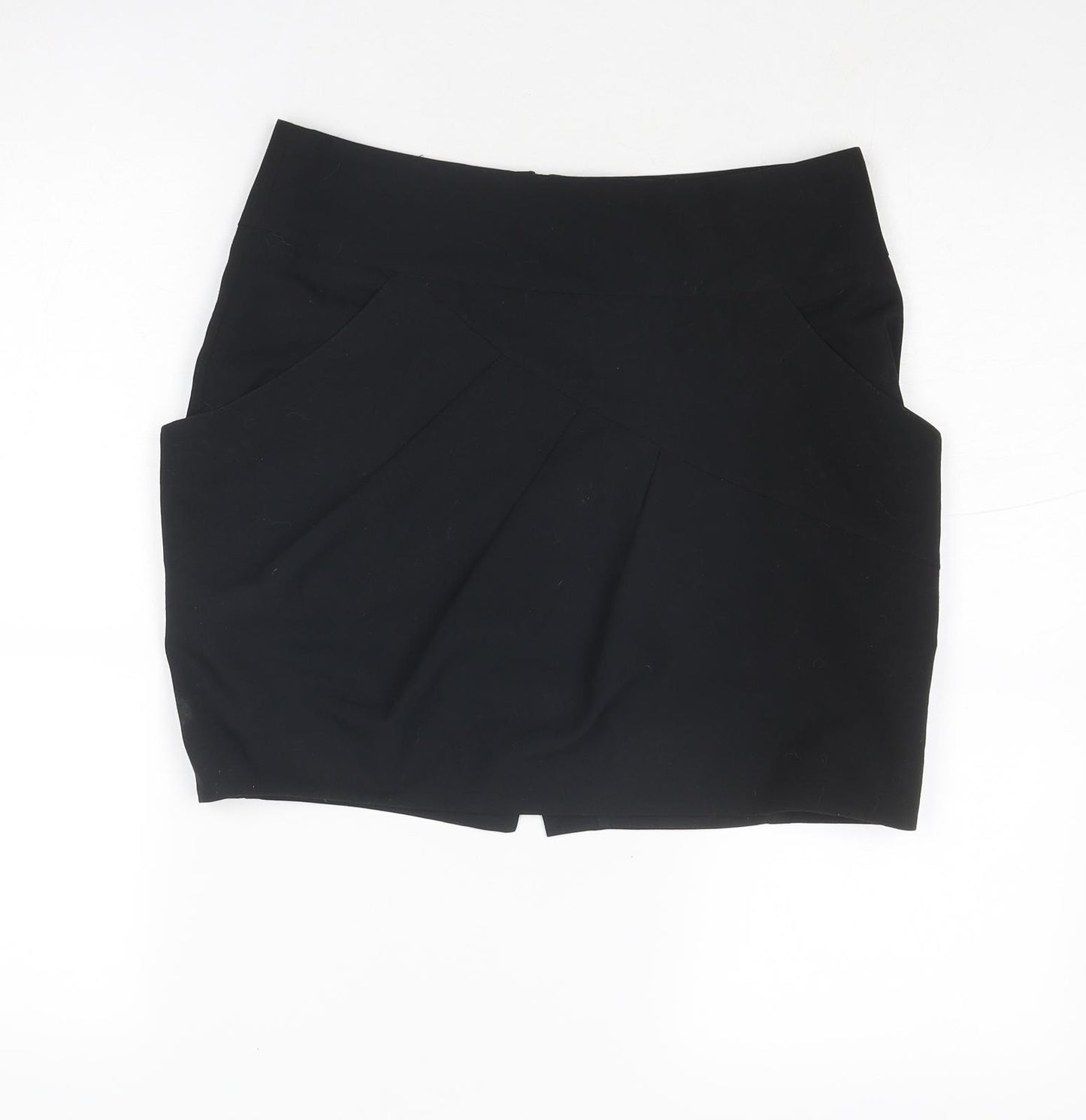 ASOS Womens Black Polyester A-Line Skirt Size 10 Zip