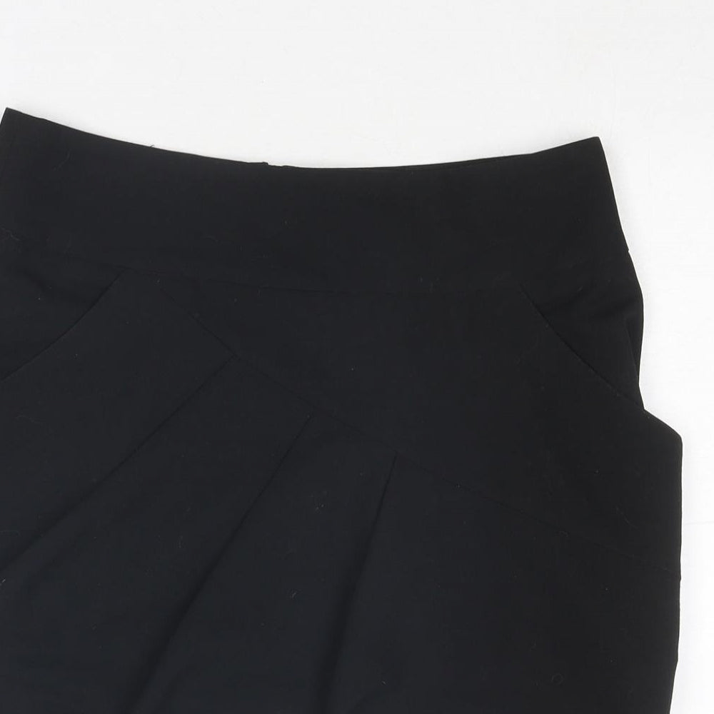 ASOS Womens Black Polyester A-Line Skirt Size 10 Zip