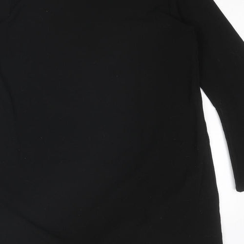 Boohoo Womens Black Polyester A-Line Size 10 Sweetheart Pullover