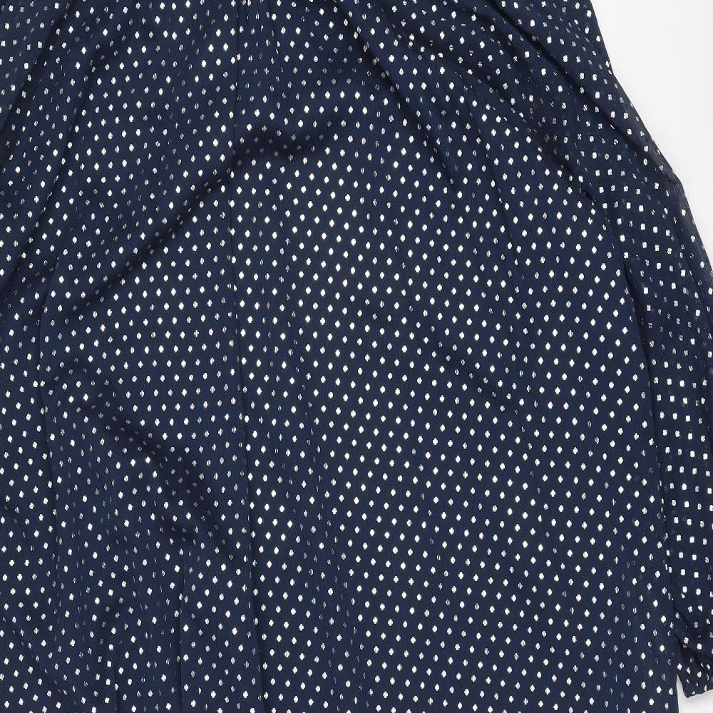 Marks and Spencer Womens Blue Polka Dot Polyester Trapeze & Swing Size 22 Round Neck Tie