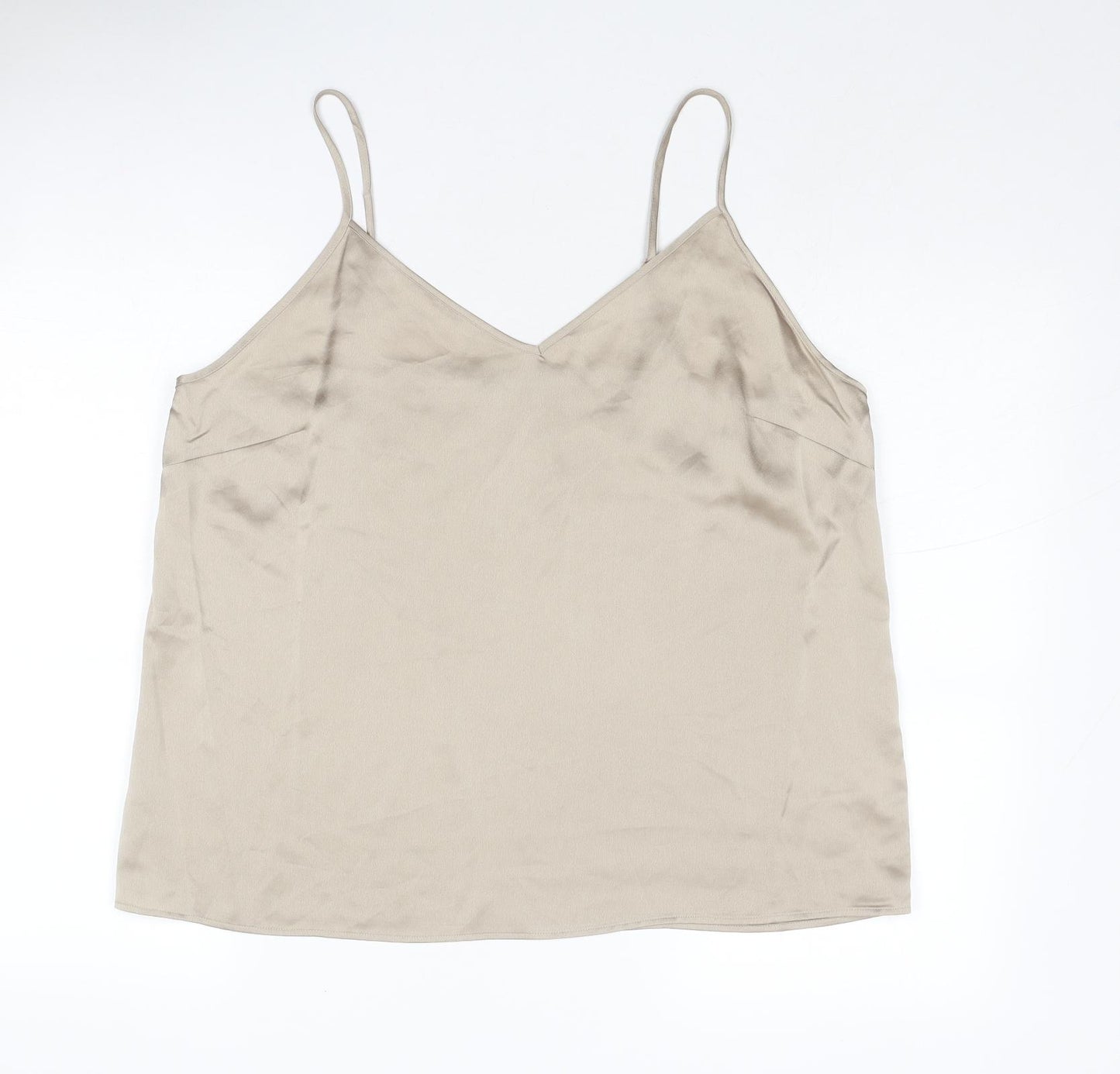 Marks and Spencer Womens Beige Polyester Camisole Tank Size 18 V-Neck
