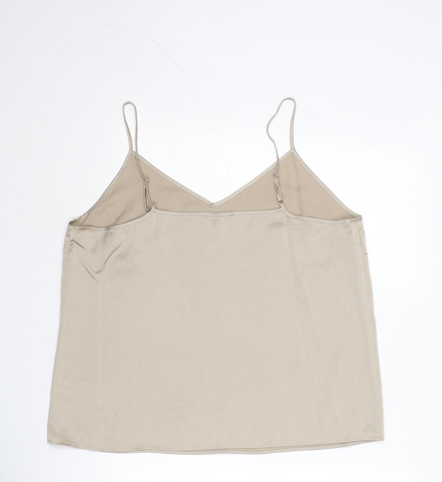 Marks and Spencer Womens Beige Polyester Camisole Tank Size 18 V-Neck