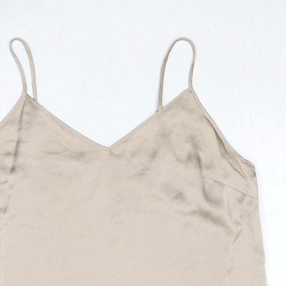 Marks and Spencer Womens Beige Polyester Camisole Tank Size 18 V-Neck