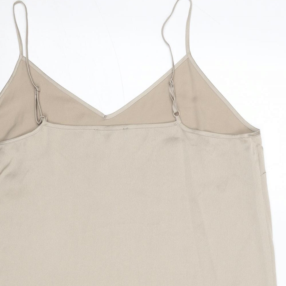 Marks and Spencer Womens Beige Polyester Camisole Tank Size 18 V-Neck