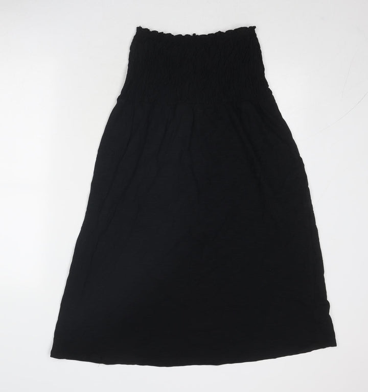 Marks and Spencer Womens Black Cotton Trapeze & Swing Size 6 Off the Shoulder Pullover