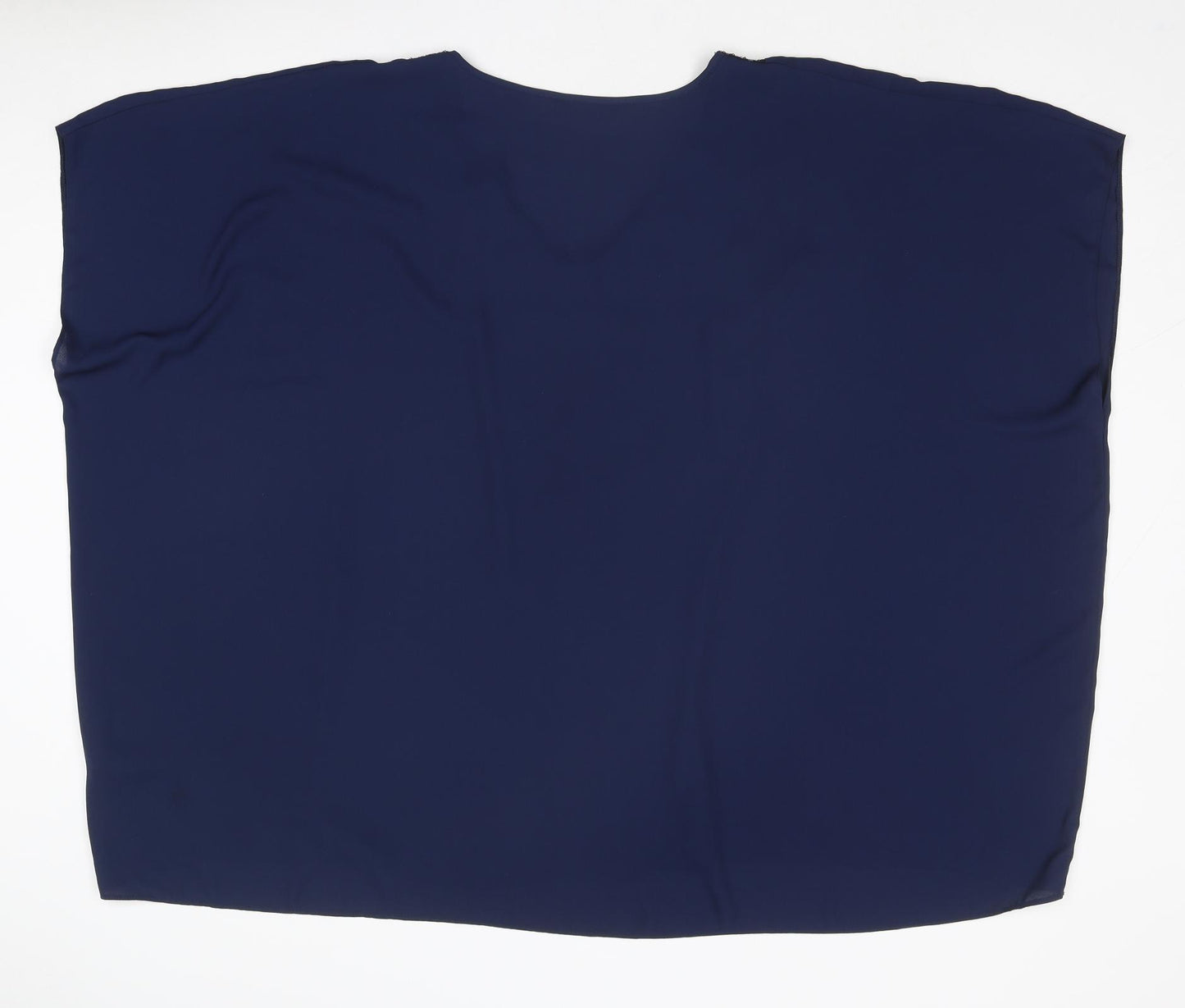 Evans Womens Blue Polyester Basic Blouse Size 22 V-Neck