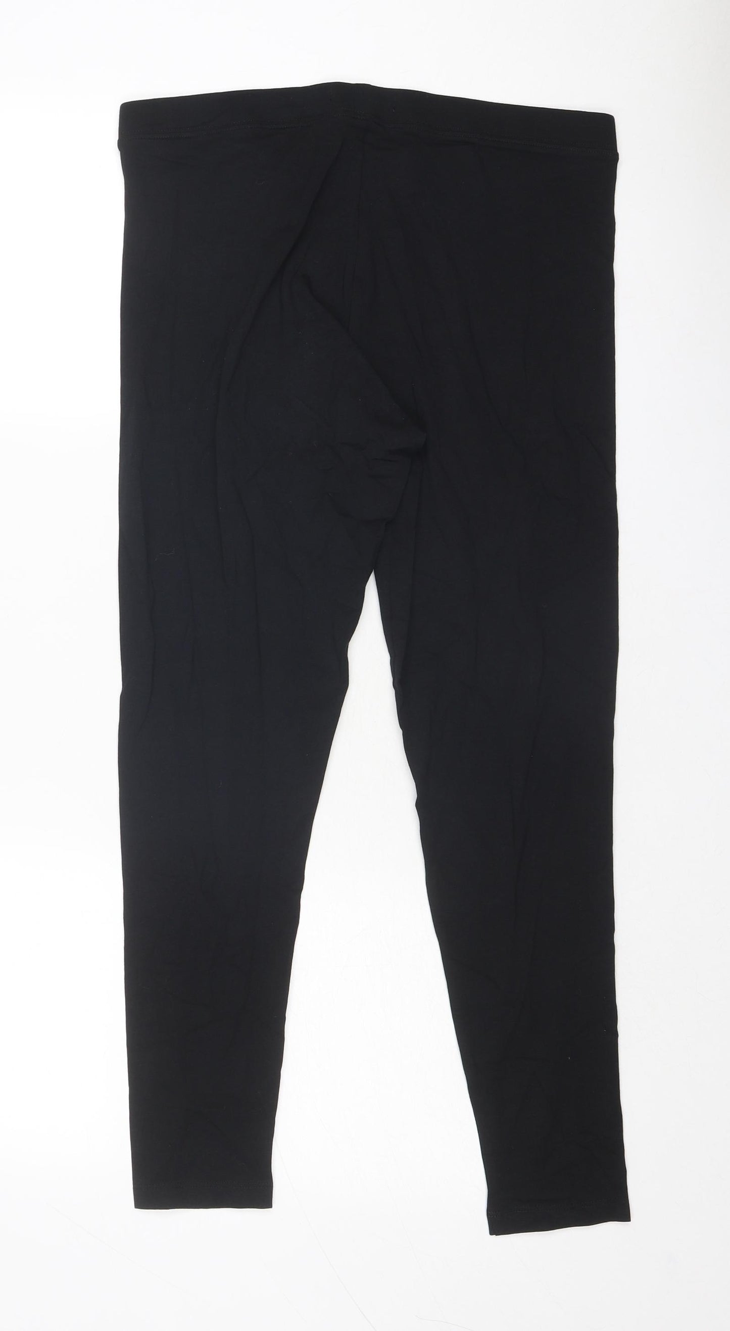 Marks and Spencer Womens Black Cotton Capri Leggings Size 14