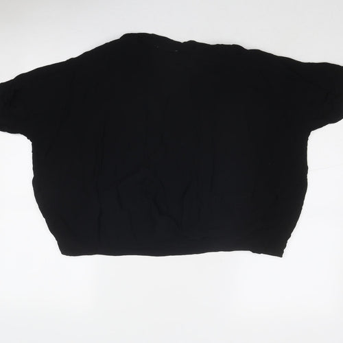 Lamorena Womens Black Polyester Basic Blouse Size 10 Round Neck