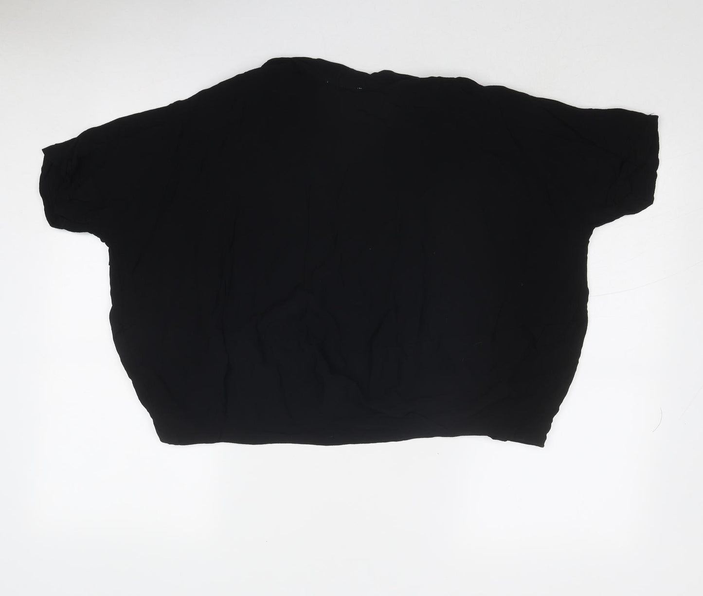 Lamorena Womens Black Polyester Basic Blouse Size 10 Round Neck