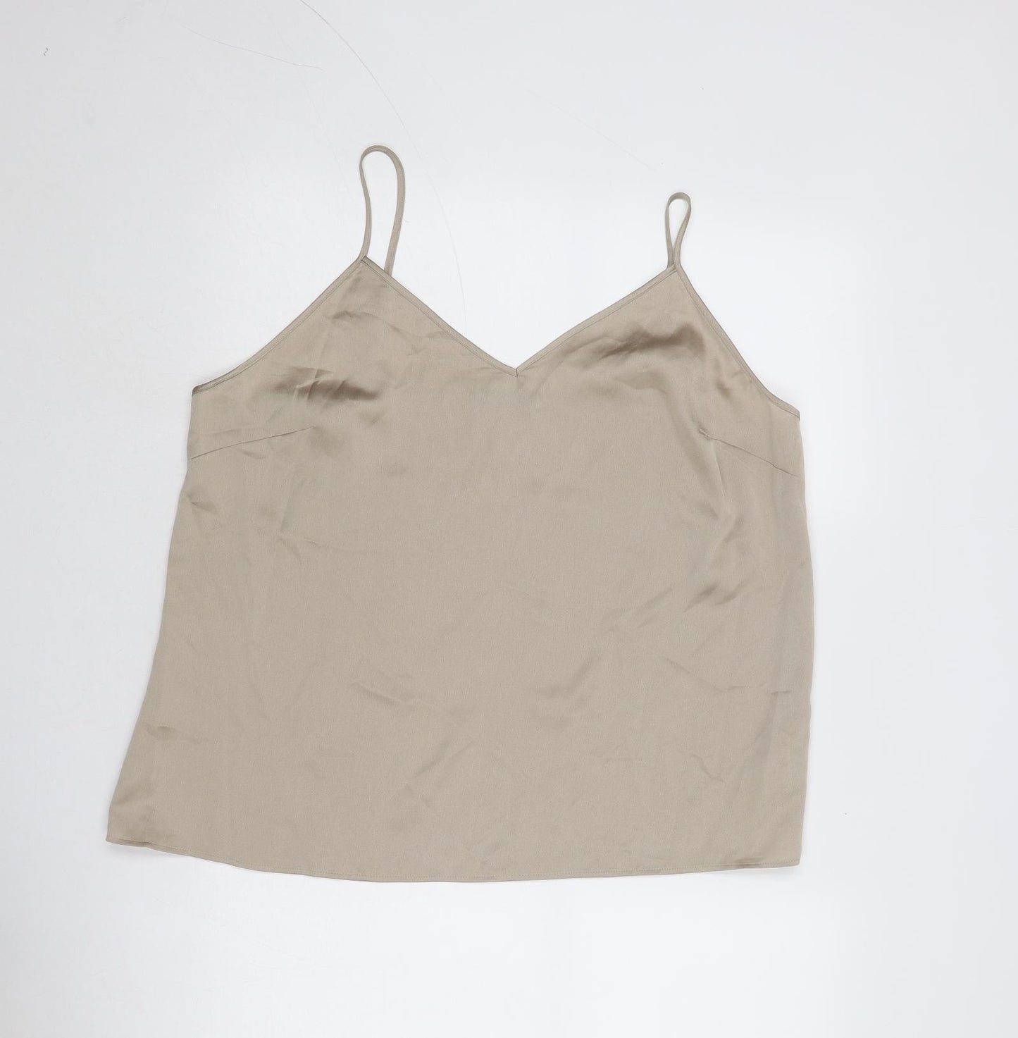 Marks and Spencer Womens Beige Polyester Camisole Tank Size 18 V-Neck