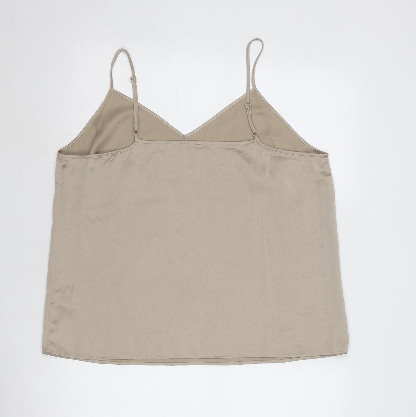 Marks and Spencer Womens Beige Polyester Camisole Tank Size 18 V-Neck