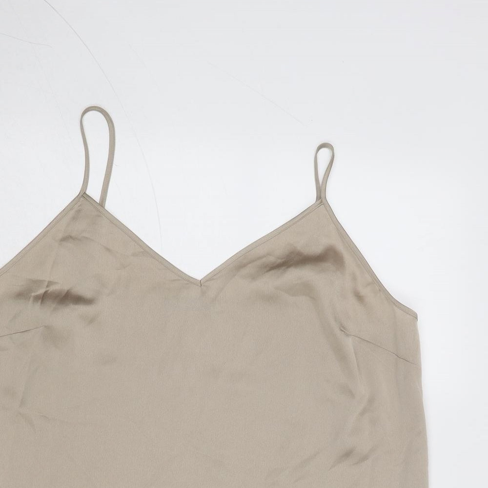 Marks and Spencer Womens Beige Polyester Camisole Tank Size 18 V-Neck
