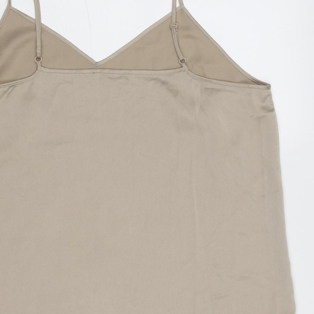 Marks and Spencer Womens Beige Polyester Camisole Tank Size 18 V-Neck