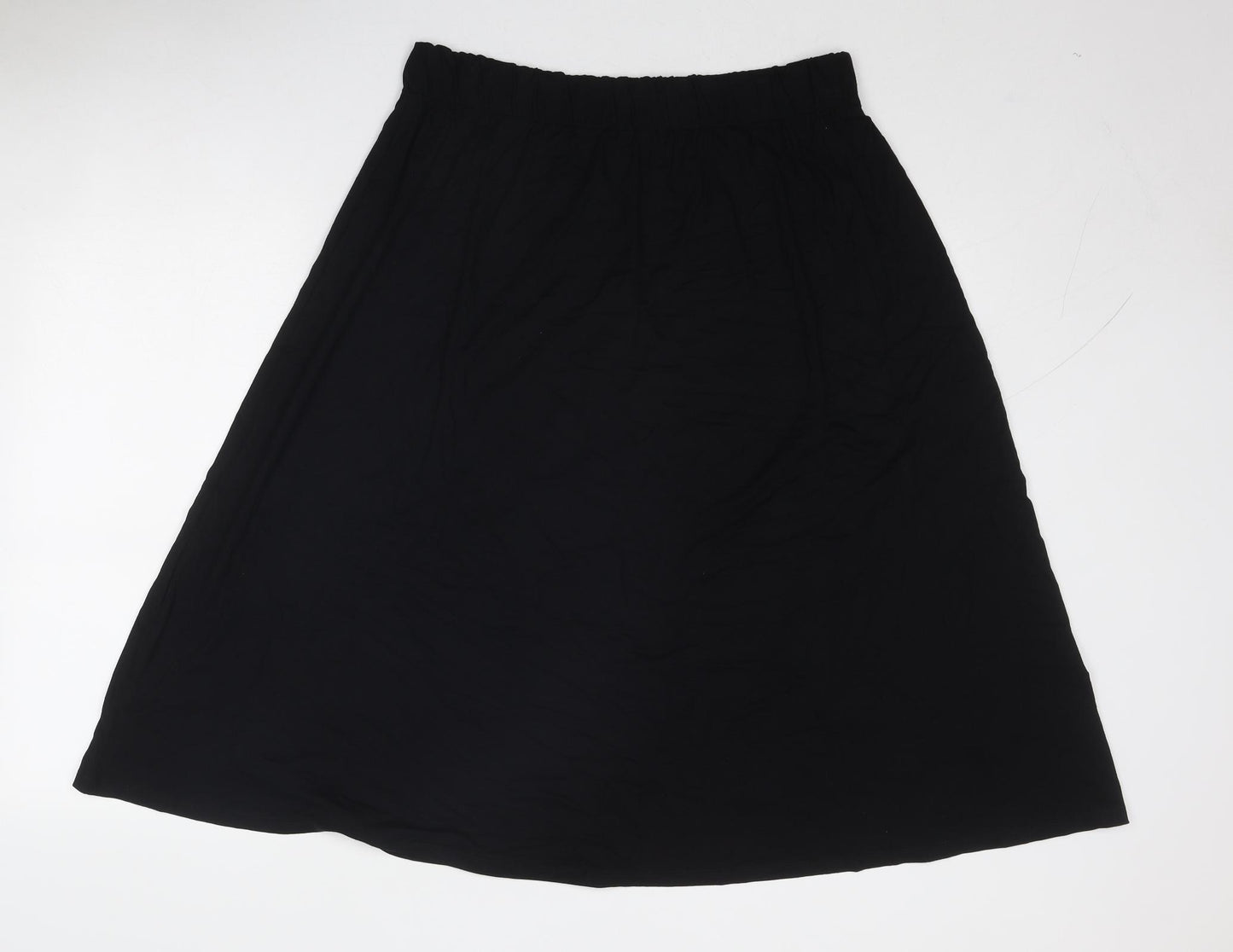 Marks and Spencer Womens Black Viscose Swing Skirt Size 14