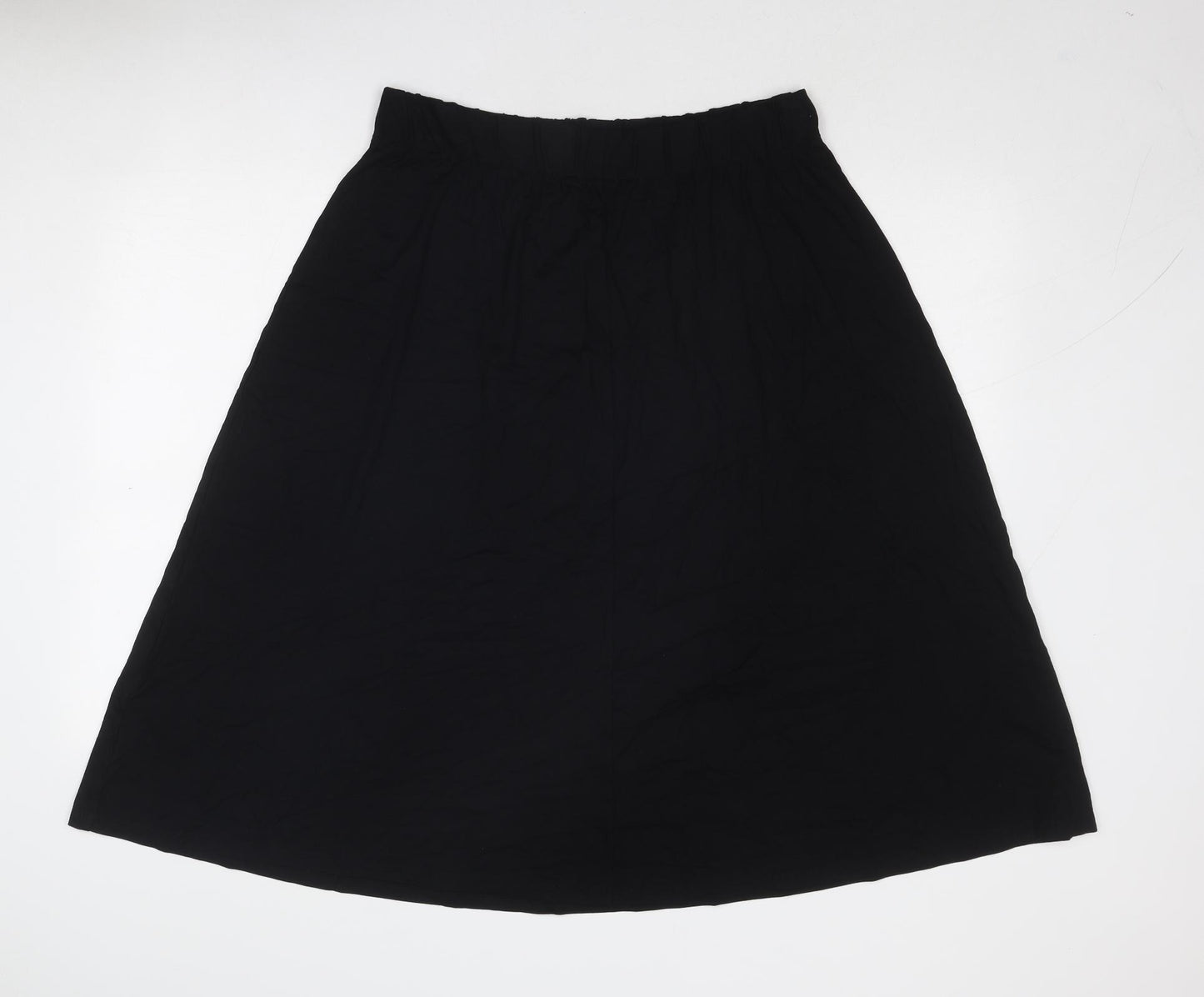 Marks and Spencer Womens Black Viscose Swing Skirt Size 14