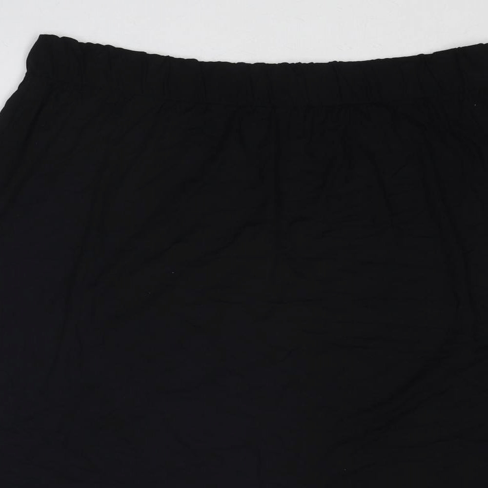 Marks and Spencer Womens Black Viscose Swing Skirt Size 14
