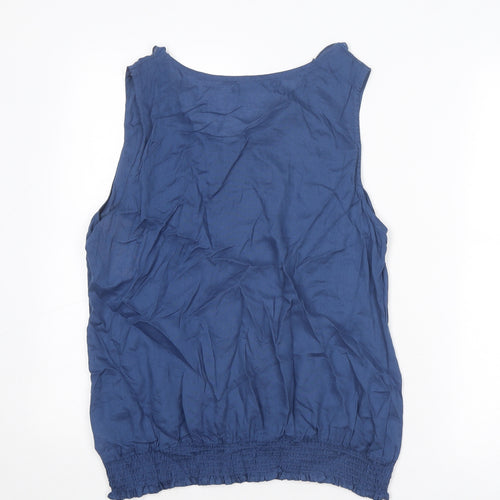NEXT Womens Blue Viscose Basic Tank Size 14 Round Neck