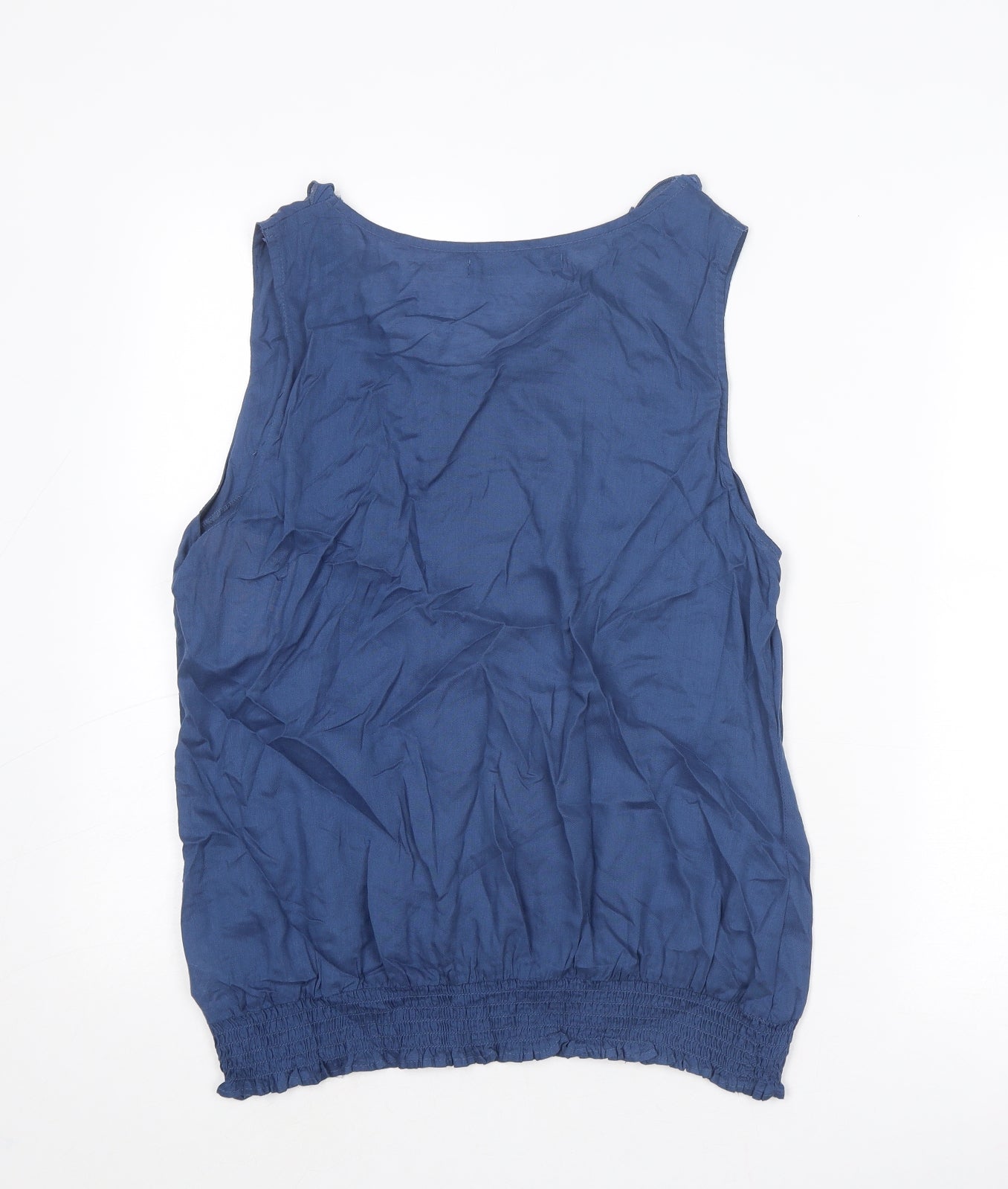 NEXT Womens Blue Viscose Basic Tank Size 14 Round Neck