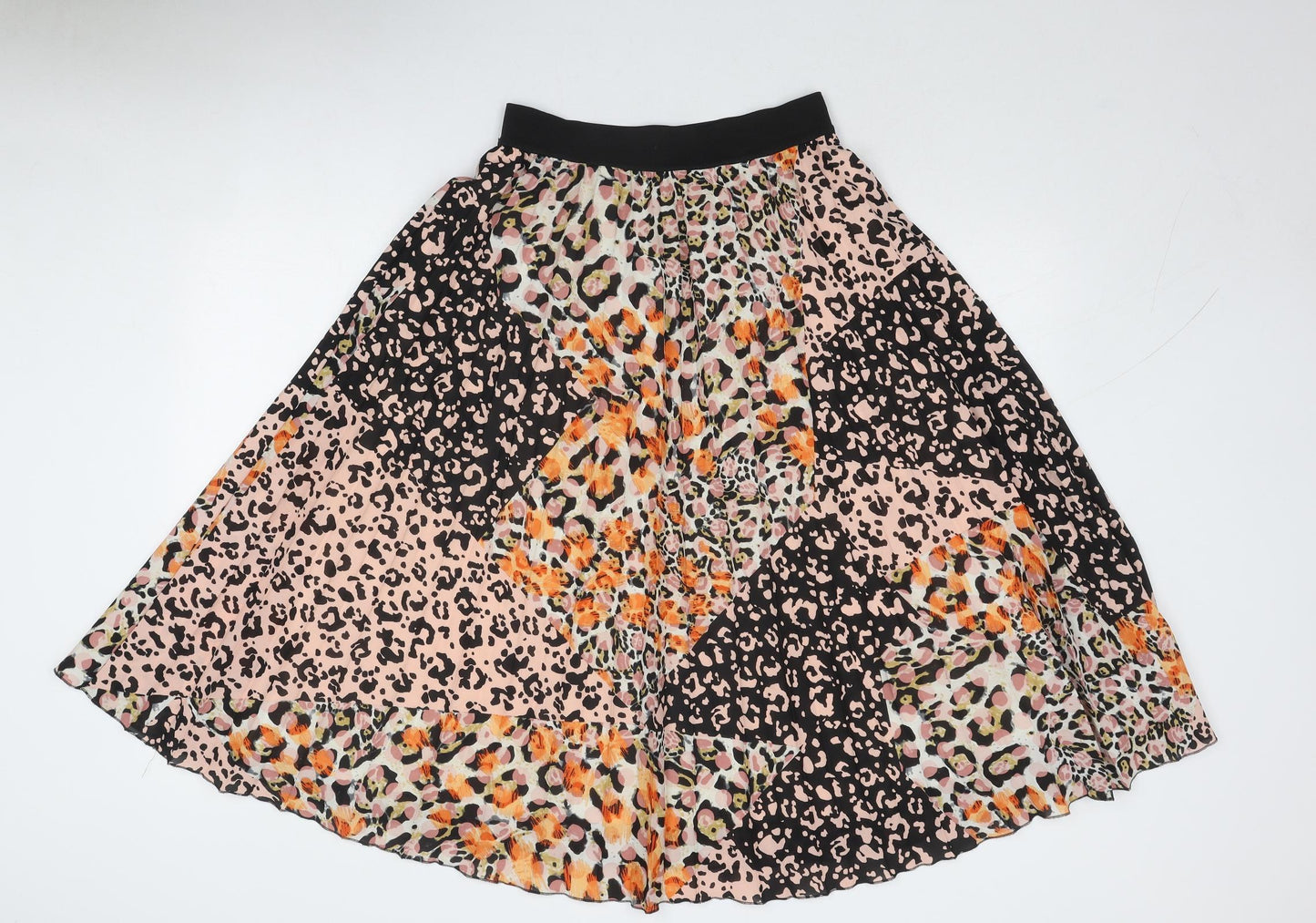 Marks and Spencer Womens Multicoloured Animal Print Polyester Swing Skirt Size 8 - Leopard Pattern