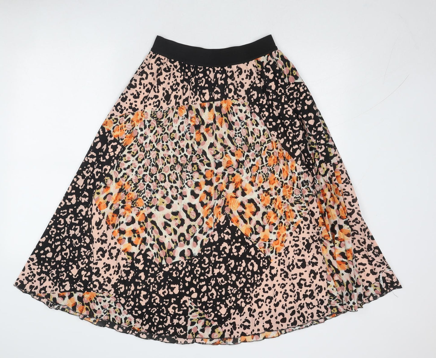 Marks and Spencer Womens Multicoloured Animal Print Polyester Swing Skirt Size 8 - Leopard Pattern