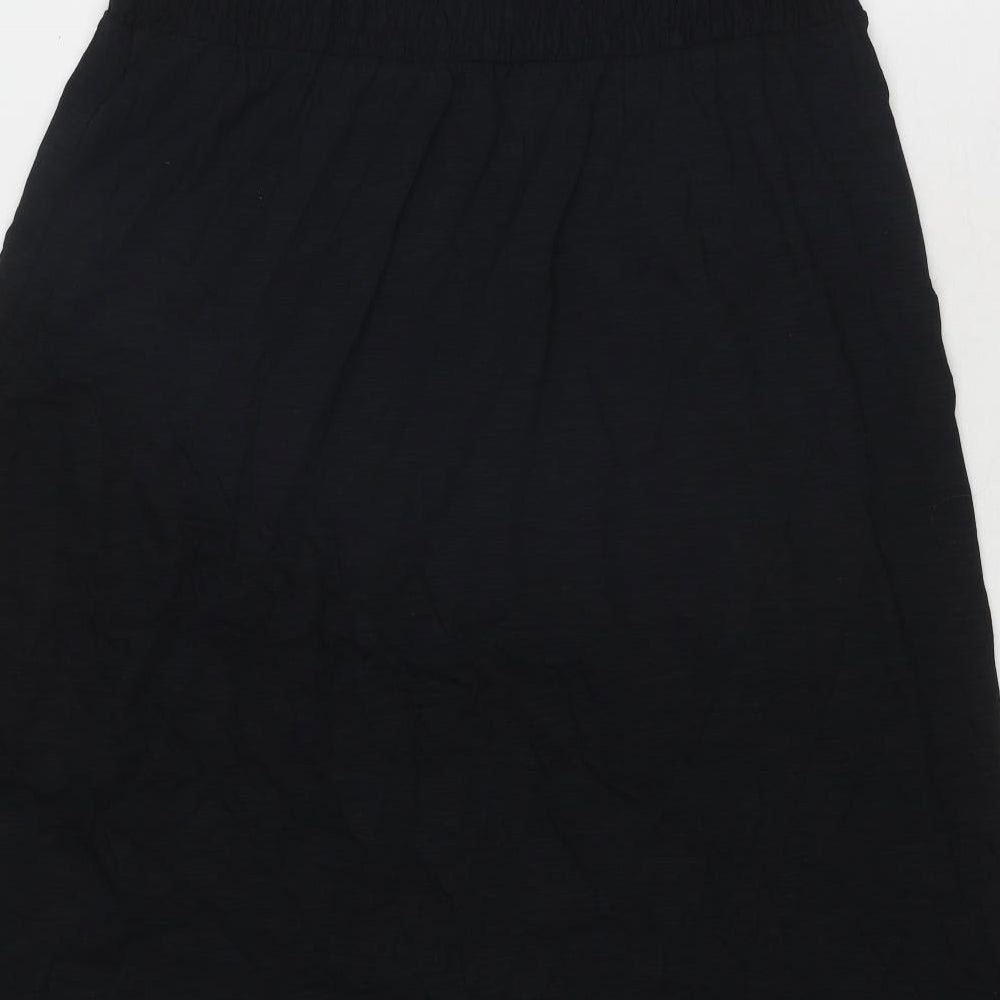 Marks and Spencer Womens Black Cotton Swing Skirt Size 14