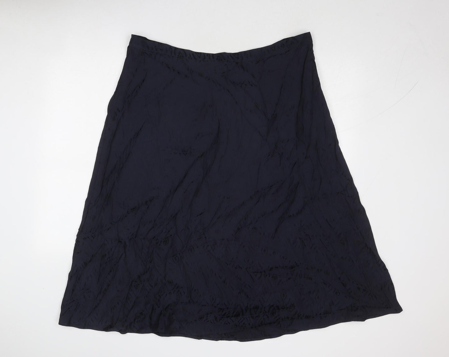 Marks and Spencer Womens Blue Polyester Swing Skirt Size 20 Zip