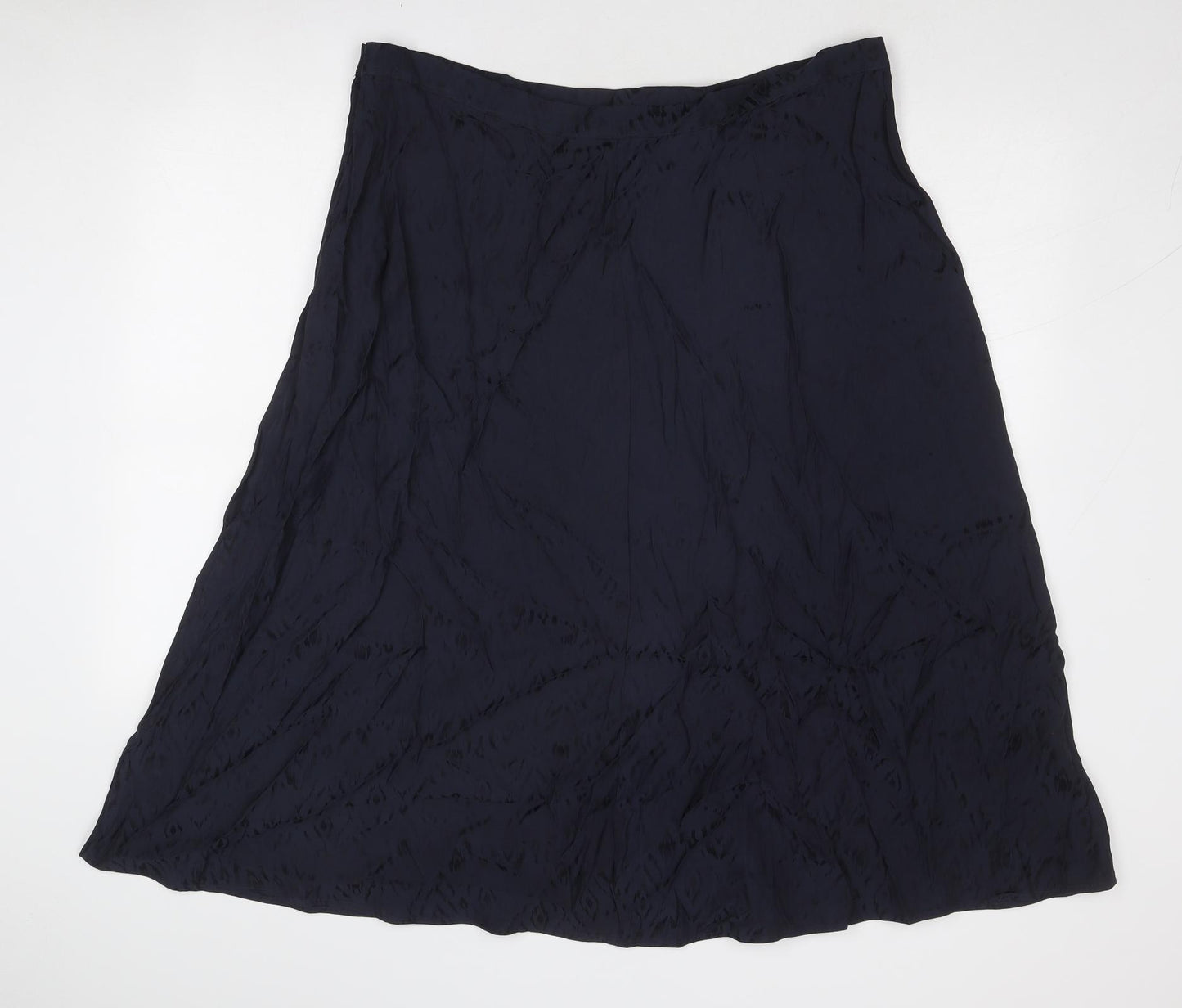 Marks and Spencer Womens Blue Polyester Swing Skirt Size 20 Zip