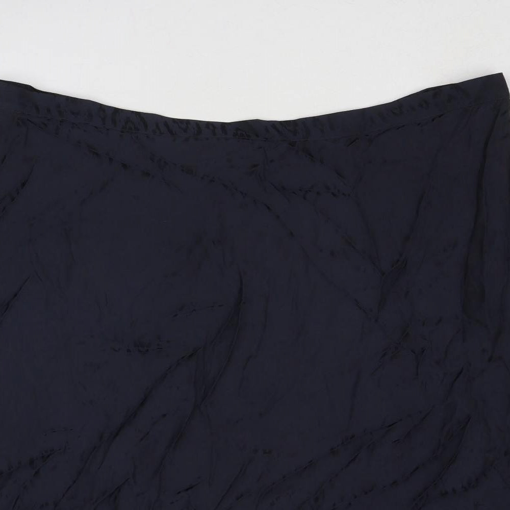 Marks and Spencer Womens Blue Polyester Swing Skirt Size 20 Zip