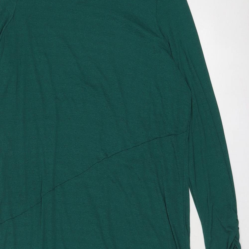 Marks and Spencer Womens Green Polyester Trapeze & Swing Size 22 Round Neck Button
