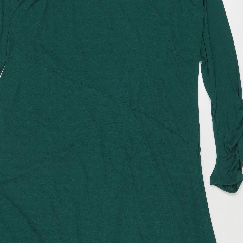 Marks and Spencer Womens Green Polyester Trapeze & Swing Size 22 Round Neck Button