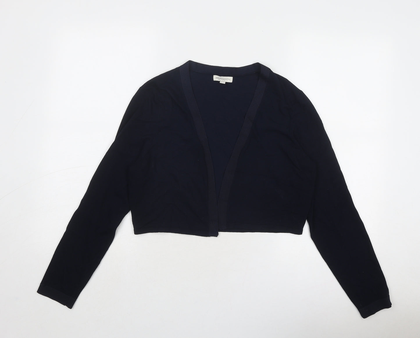 Monsoon Womens Blue V-Neck Viscose Cardigan Jumper Size M