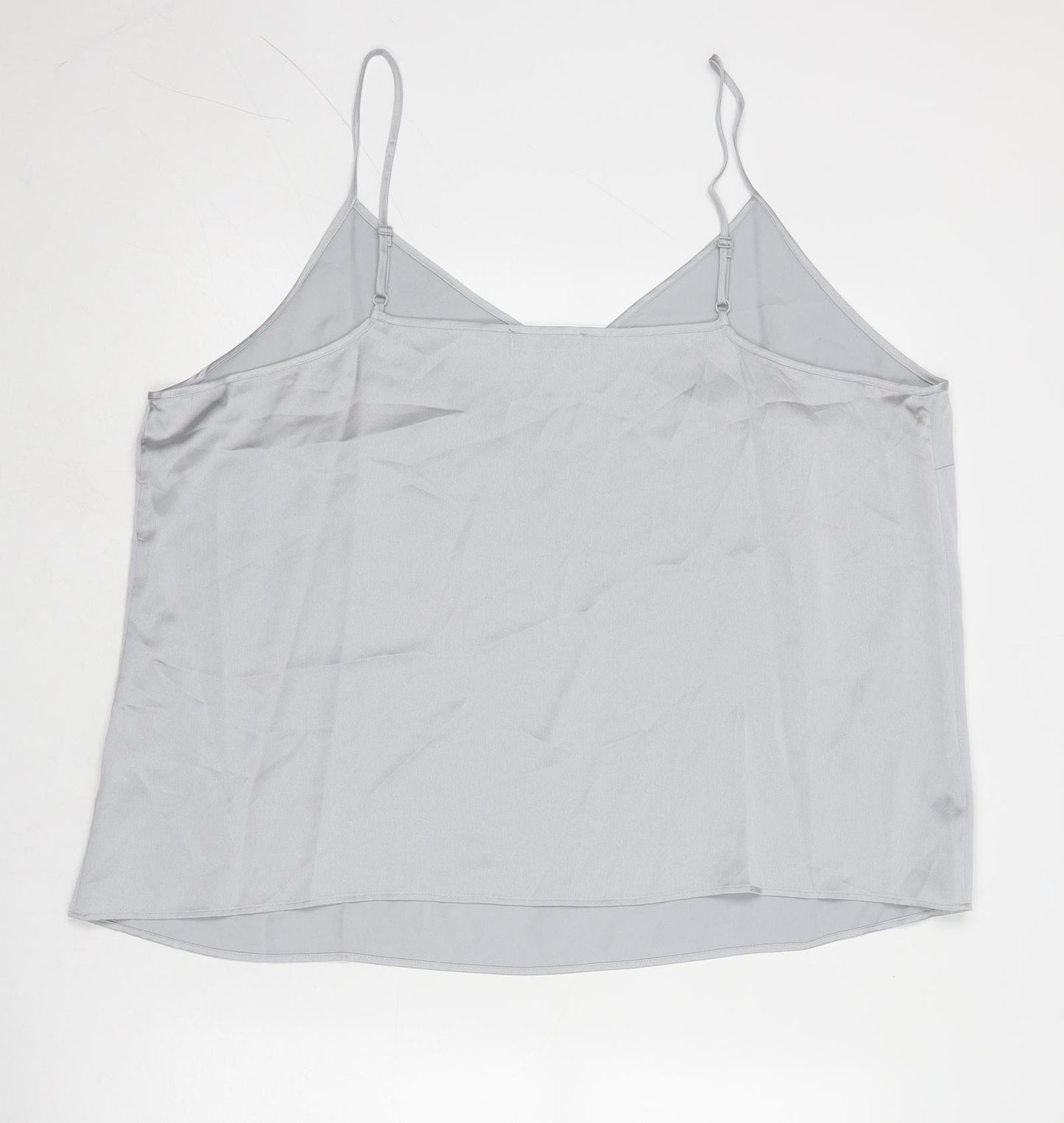 Marks and Spencer Womens Grey Polyester Camisole Tank Size 24 V-Neck