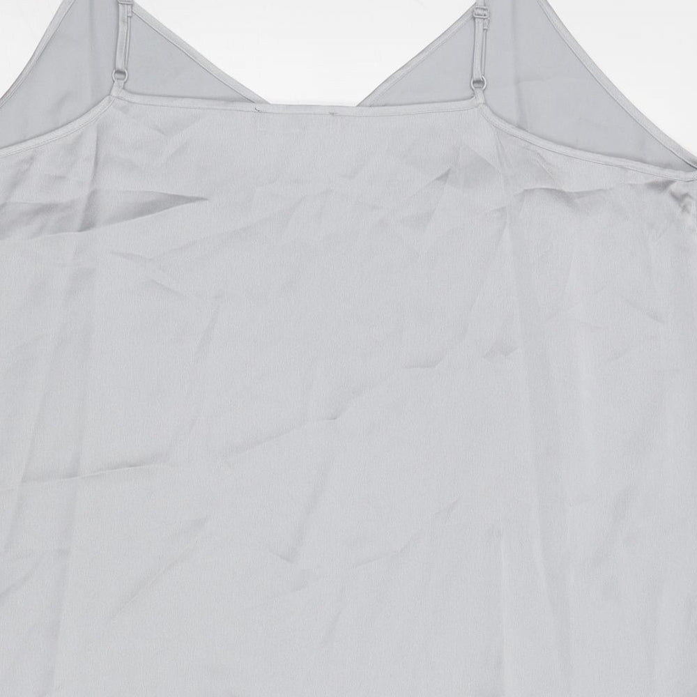 Marks and Spencer Womens Grey Polyester Camisole Tank Size 24 V-Neck