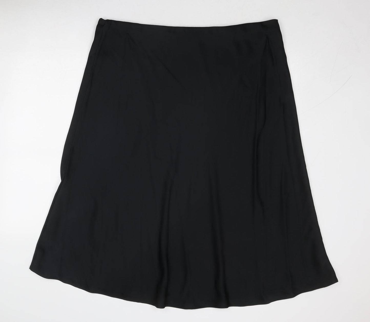 Marks and Spencer Womens Black Polyester Swing Skirt Size 22